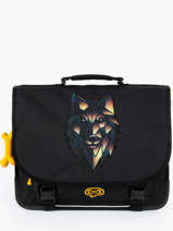 Boekentas 2 Compartimenten Lily Boys Stones and bones Zwart boys B