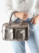 Cross Body Tas Vintage Leder Paul marius Grijs vintage LEDANDYS-vue-porte