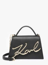 Cross Body Tas K Signature Leder Karl lagerfeld Zwart k signature A1W30038
