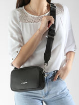 Cross Body Tas Milano Ana Leder Lancaster Zwart milano ana 60-vue-porte