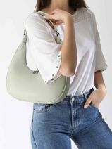 Schoudertas Caviar Leder Milano Groen caviar CA24121-vue-porte