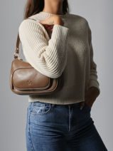 Schoudertas Pocket Lulu castagnette Bruin pocket ZAHYNA-vue-porte