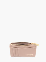 Portemonnee Met Kaarthouder David jones Roze saffiano 1-vue-porte