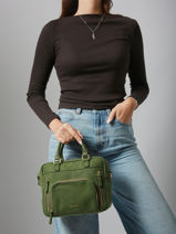 Cross Body Tas Baby Macy Leder Nat et nin Groen vintage BABYMACY-vue-porte