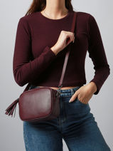 Cross Body Tas Caviar Leder Milano Rood caviar CA2006N-vue-porte