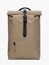 Rolltop Rucksack - Rugzak 1 Compartiment Met 14" Laptopvak Rains Beige city 13320