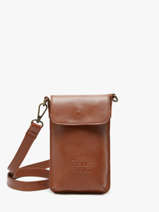 Telefoonetui Leder Basilic pepper Bruin cow BCOW88