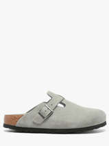 Slippers Uit Leder Birkenstock Grijs women 1031657