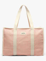 Schoudertas Tressage Katoen Hindbag Roze tressage TS