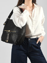 Schoudertas Midday Leder Gerard darel Zwart midday B402-vue-porte