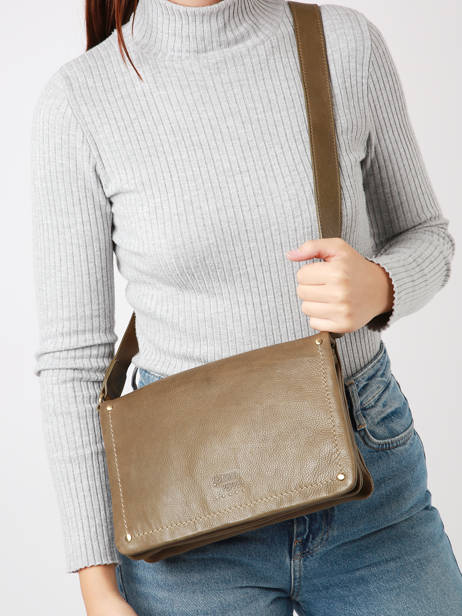 Cross Body Tas Boston Leder Basilic pepper Groen boston BBOS01 ander zicht 1