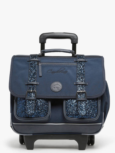 Boekentas Op Wieltjes Kinderen 2 Compartimenten Cameleon Blauw vintage fantasy CR38