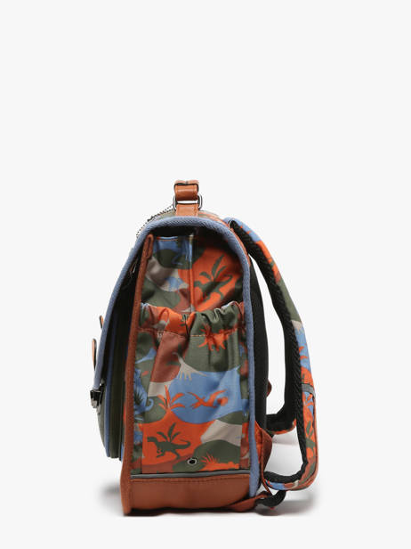 Boekentas Rétro 2 Compartimenten Cameleon Veelkleurig retro CA35 ander zicht 2