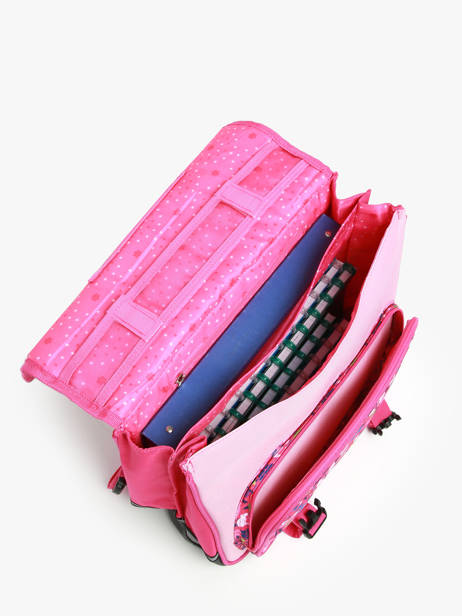 Boekentas 2 Compartimenten Snowball Roze butterfly 46438 ander zicht 3