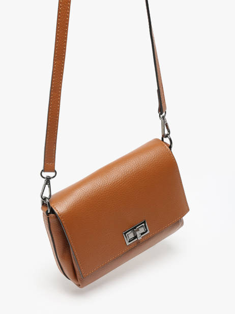 Cross Body Tas Caviar Leder Milano Bruin caviar CA24061 ander zicht 2