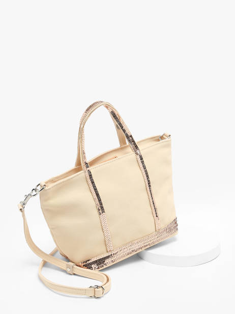 Cross Body Tas Baby Cabas Pailletten Vanessa bruno Beige cabas 1V40410 ander zicht 2