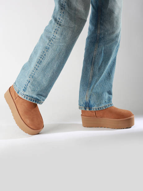 Boots Classic Mini Platform Uit Leder Ugg Bruin women 1134991 ander zicht 1