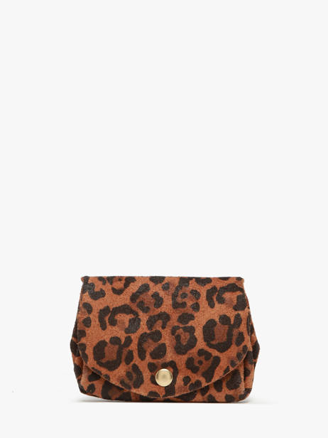 Portemonnee Leder Paul marius Bruin leopard GUSTALEO