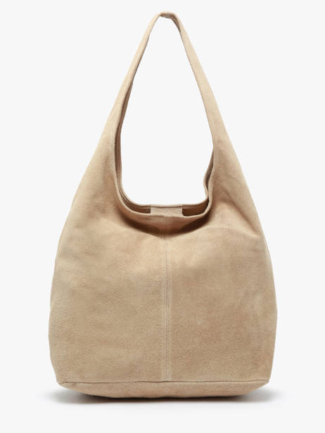 Schoudertas Velvet Leder Milano Beige velvet VE24062B ander zicht 4
