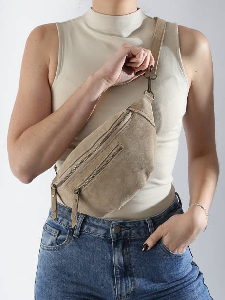 Heuptasje Milano Beige velvet VE24119 ander zicht 1