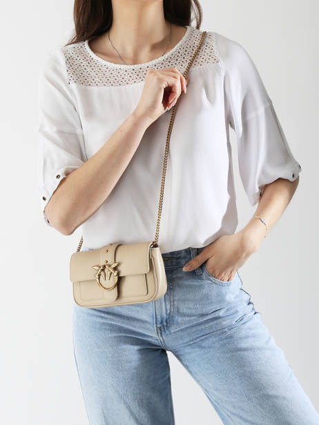 Cross Body Tas Love Bag Icon Leder Pinko Beige love bag icon A0F1 ander zicht 1