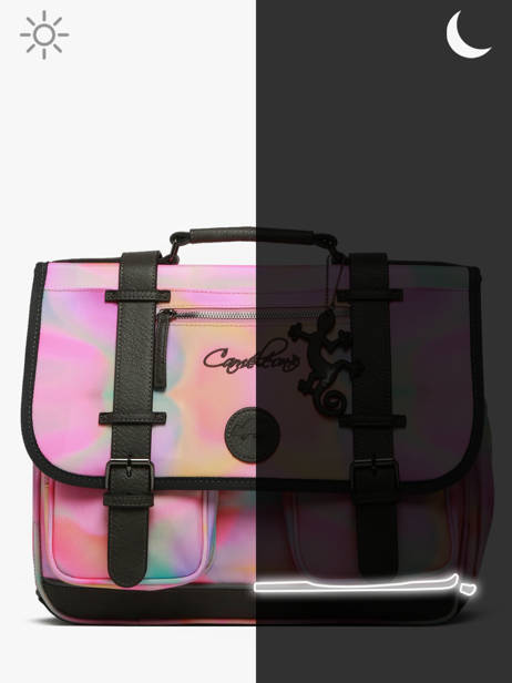 Boekentas Kinderen 3 Compartimenten Cameleon Roze vintage fantasy CA41 ander zicht 7