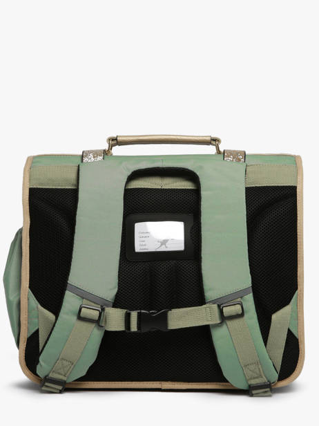 Boekentas Kinderen 3 Compartimenten Cameleon Groen vintage fantasy CA41 ander zicht 4