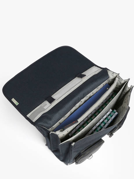 Boekentas Kinderen 3 Compartimenten Cameleon Blauw vintage urban CA41 ander zicht 3