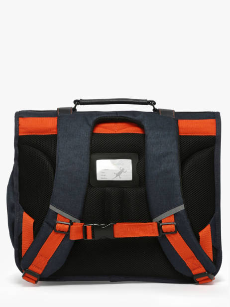 Boekentas Kinderen 3 Compartimenten Cameleon Blauw vintage urban CA41 ander zicht 4