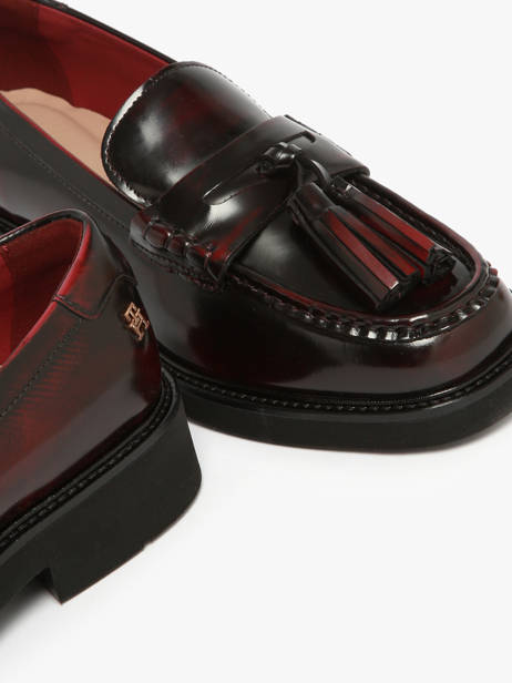 Mocassins Uit Leder Tommy hilfiger Rood women 8749XJS ander zicht 3
