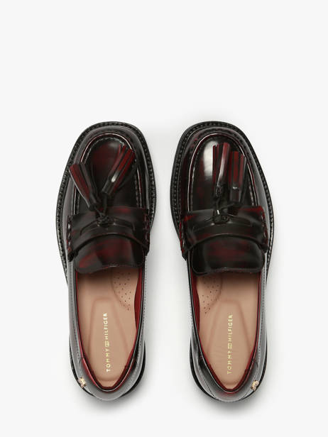 Mocassins Uit Leder Tommy hilfiger Rood women 8749XJS ander zicht 4