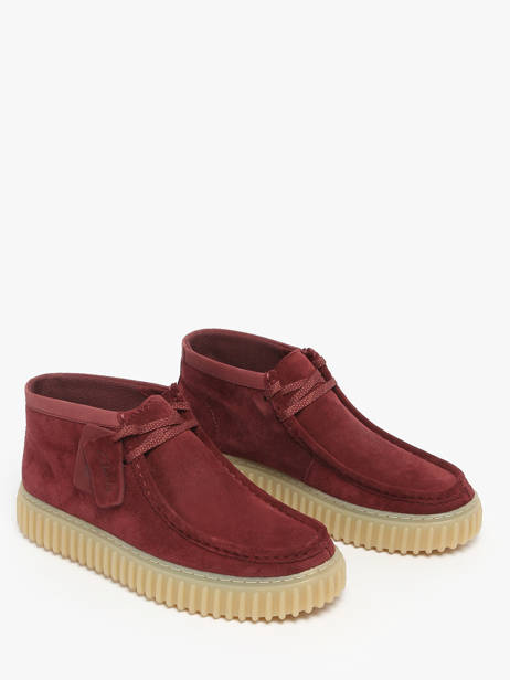 Enkelhoge Derby Veterschoenen Torhill Uit Leder Clarks Rood men 26183423 ander zicht 1