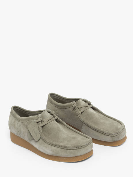 Mocassins Wallabee Uit Leder Clarks Groen men 26183447 ander zicht 1