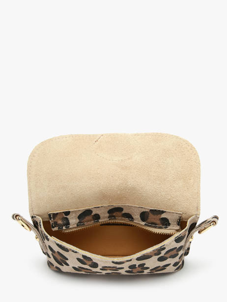 Cross Body Tas Velvet Leopardo Leder Milano Beige velvet leopardo VL260612 ander zicht 3