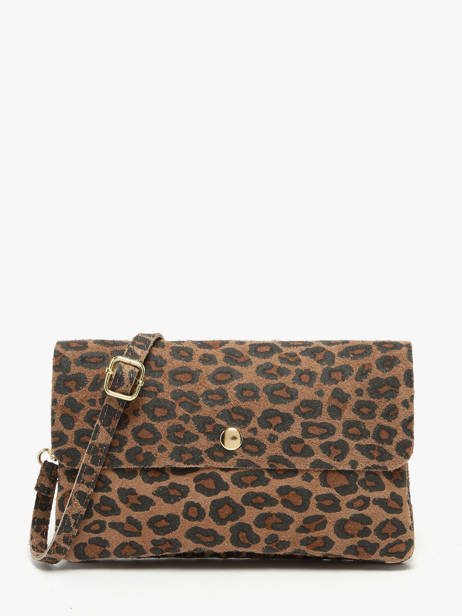Cross Body Tas Velvet Leopardo Milano Bruin velvet leopardo VL23067