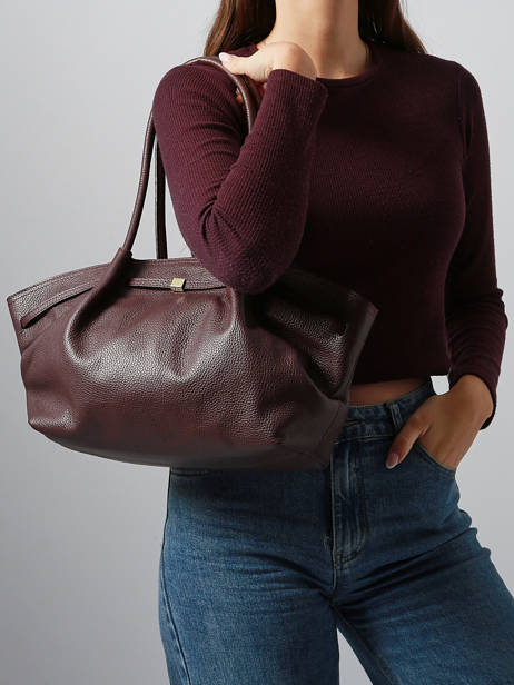 Schoudertas Caviar Leder Milano Rood caviar CA25062 ander zicht 1