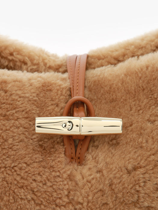 Longchamp Le roseau shearling Cross bodytas Bruin