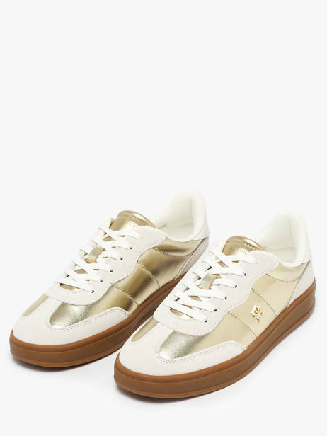 Sneakers Uit Leder Tommy hilfiger Goud women 90260HT ander zicht 1