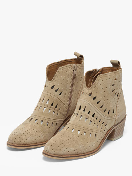 Enkellaarsjes Met Hak Uit Leder Alpe Beige women 54331108 ander zicht 1