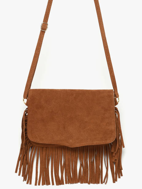 Cross Body Tas Velvet Leder Milano Bruin velvet VE24115O ander zicht 2