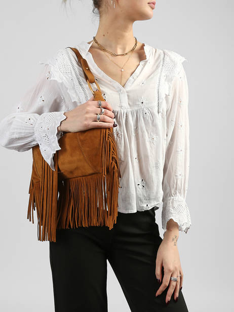 Schoudertas Mathilde Leder Vanessa bruno Bruin mathilde 12V40922 ander zicht 1