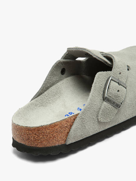 Slippers Uit Leder Birkenstock Grijs women 1031657 ander zicht 2