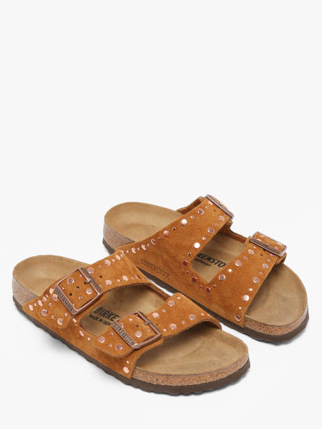 Slippers Uit Leder Birkenstock Bruin women 1031731 ander zicht 1