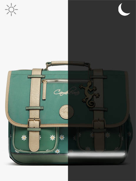 Boekentas 3 Compartimenten Cameleon Groen vintage fantasy PBVGCA41 ander zicht 8