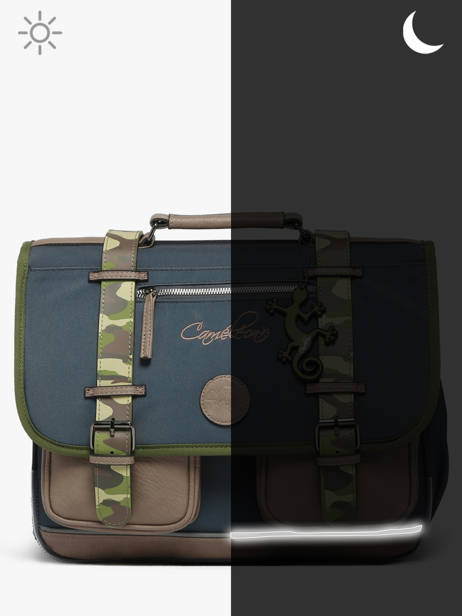 Boekentas 2 Compartimenten Cameleon Blauw vintage urban PBVBCA38 ander zicht 8