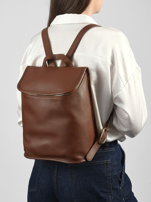 Longchamp Le foulonné Rugzak Bruin