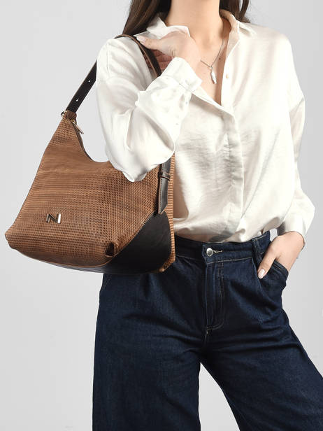 Schoudertas Carrie Texture Leder Nathan baume Bruin vogue 1TX ander zicht 1