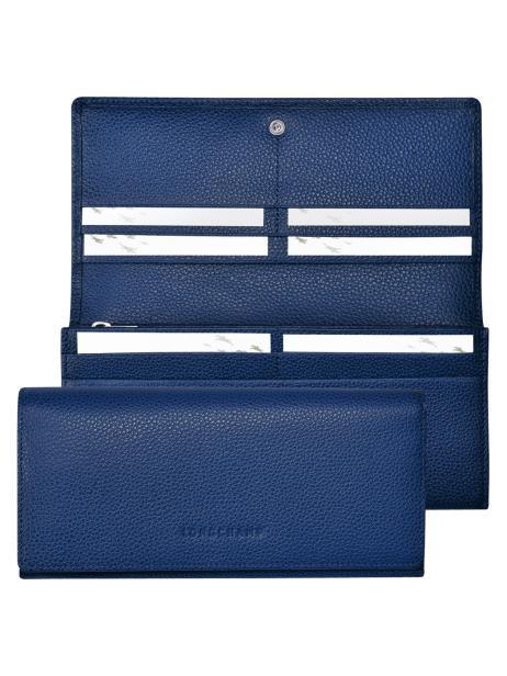 Longchamp Le foulonné Portefeuille Blauw